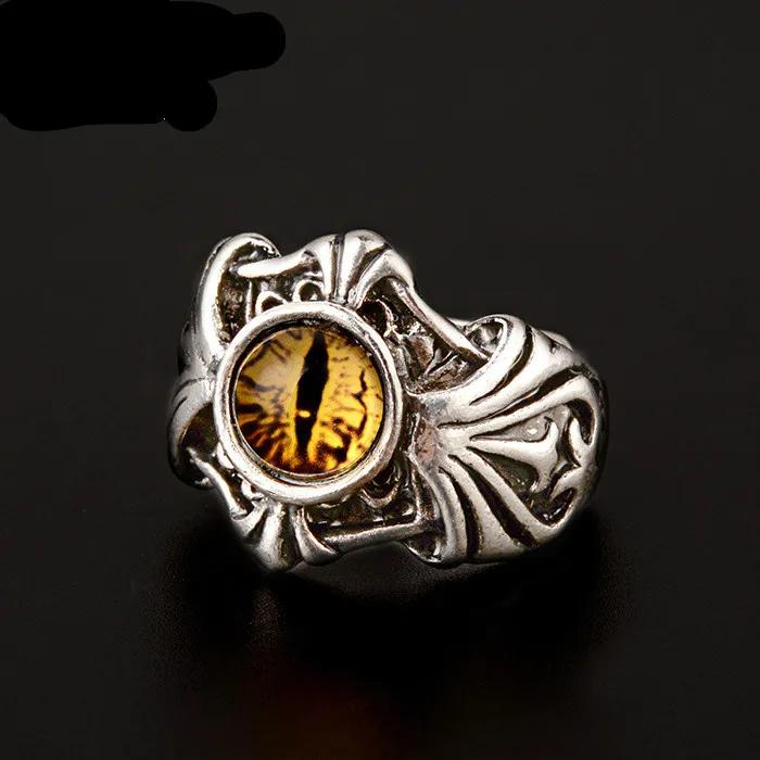 Retro Poseidon Compass Ring Silver-Plated Adjustable Hexagram Opening Jewelry Gift for Men and Women Hip-Hop Trend