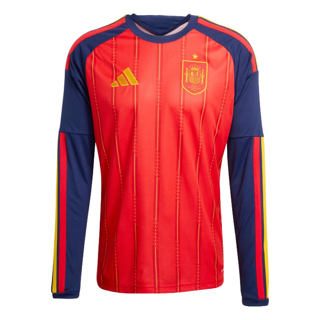 Adidas Spain 26 Home Long Sleeve Jersey Vivid Red Unisex Tops JZ5786