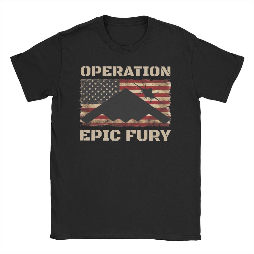 Vintage Operation Epic Fury 2026 Tshirts For Unisex Unisex Crewneck 100 Cotton T Shirt Short Sleeve Tees Plus Size Clothes