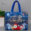 Bolsa de regalo de Navidad, diseño de muñeco de nieve de Papá Noel, gran capacidad, doble asa, tela no tejida, bolsa de embalaje de regalo para dulces