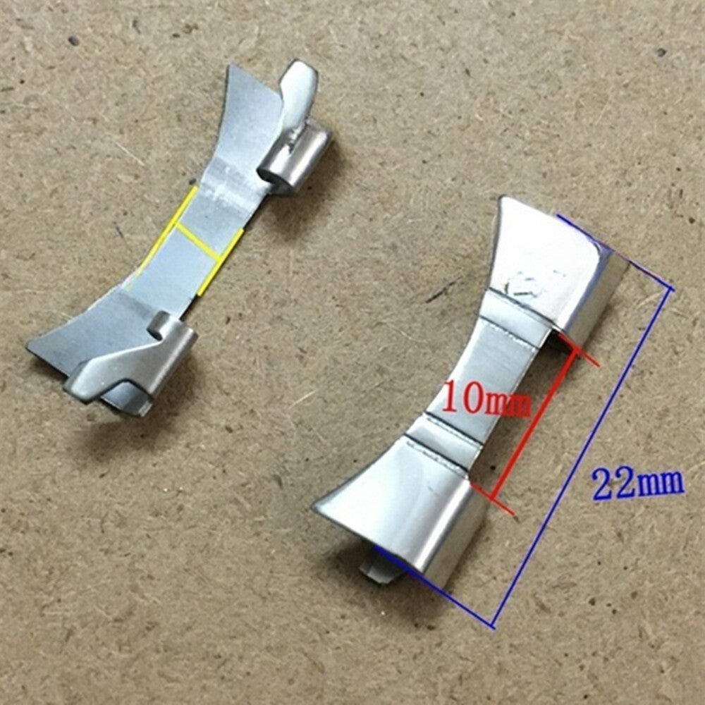 2x Böjda Ändlänkar i Rostfritt Stål Fjäderstänger Armbandsur Armbandsrem #6