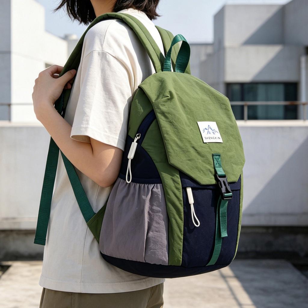 Schoolbag Fashion Color Matching Lightweight Backpack Men's Outdoor Hiking Hiking Bag School Bag Female College Students Class Commuter Small Backpack
