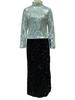 2025 High Waist Sequined Midi Skirt with Elastic Back Slit for Women
