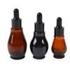 1PC 10/20/30/50/100ml Amber Glass Dropper Bottle Essential Oil Perfume Pipette Bottles Refillable Empty Container for Wholesale