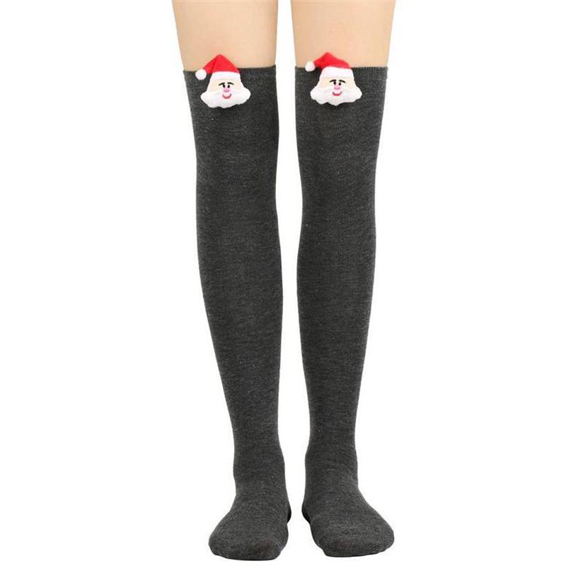 Santa Claus Striped Socks Doll High Socks Over The Knee Socks Women'S Christmas Doll Stockings Party Long Socks