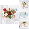 Handmade Silk Rose Six Head Artificial Flower For Party Venue Hotel Home Interior Decor