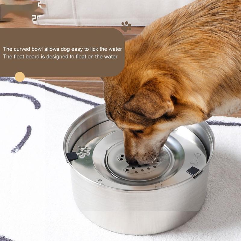Food Safe Metal Floating Dog Bowl Large Capacity Anti Splash Large Capacity Dog Water Bowl Round Shaped Anti Overflow