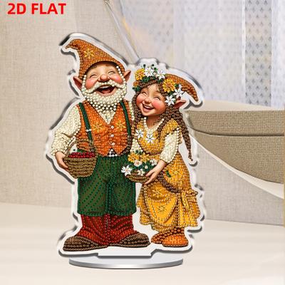 2D/Flat DIY Acrylic Table Top Diamond Painting Ornament Kits Diamond Painting Desktop Decorations for Home Office Desktop Decor
