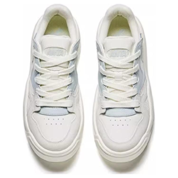 Anta Lifestyle Series Egg Shoes Trendy Versatile Durable Low-Top Skate Shoes Women sneaker White Blue 122438021-4