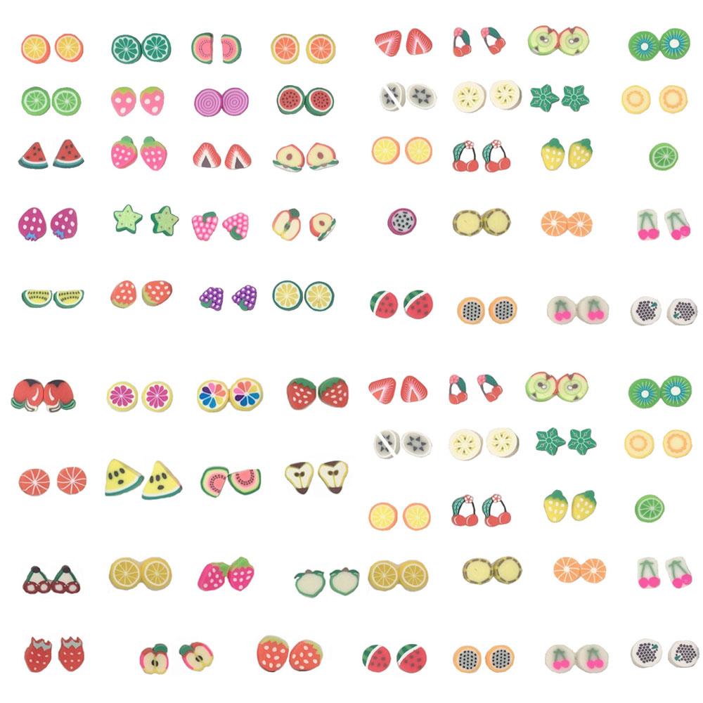 New Arrive 500g Fruit Slices Polymer Clay Nail Art Sticker Soft Animal Flower Fruit Nail Decoration Slime Diy Supplies 500g