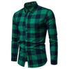 Spring and Autumn New Men's Casual Long-sleeved Plaid Shirt