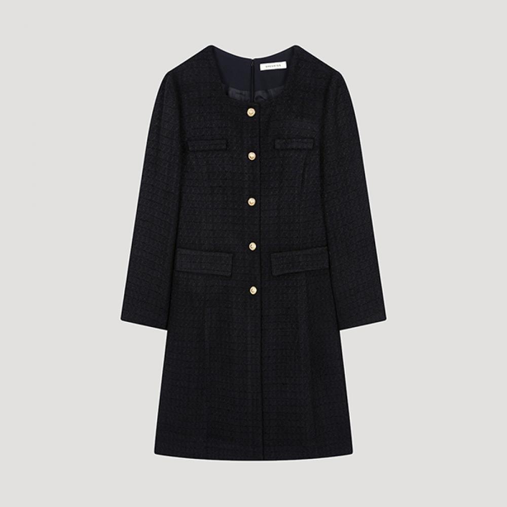 

She S miSS Tweed Square Neck dreSS Swwopo31010 Dn DARK NAVY/55