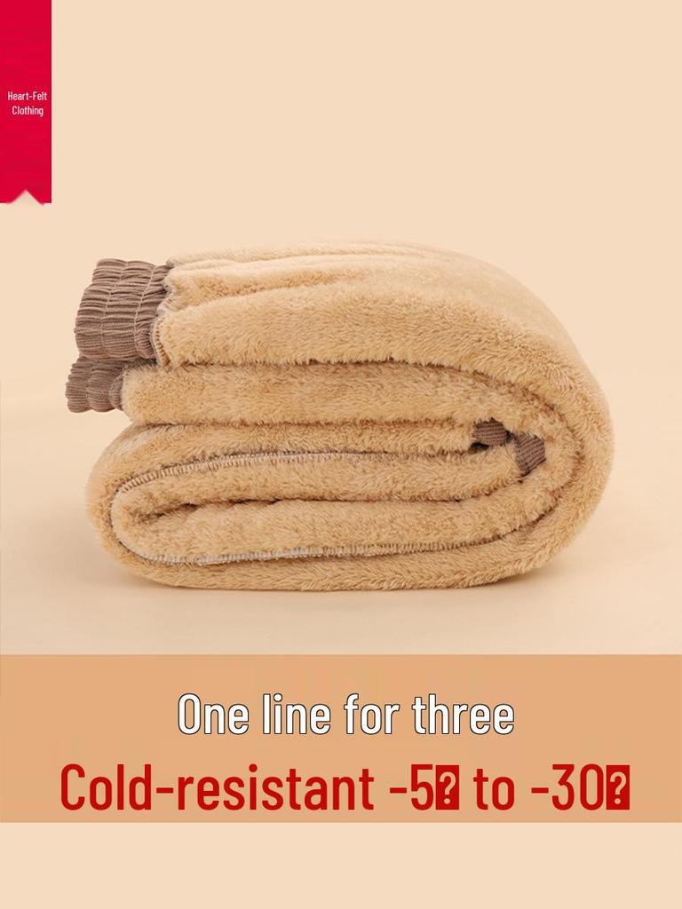 Thick Fleece-Lined Lambswool Pants for Seniors – Warm Cotton, Plus Size, Ideal for Moms and Grandmothers.