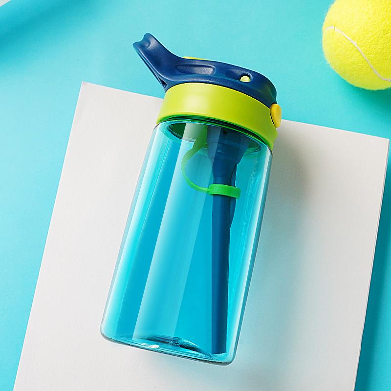Water bottle, little pretty boy, children's straw cup, anti-drop water cup, outdoor cartoon plastic cup, personalized cup can be