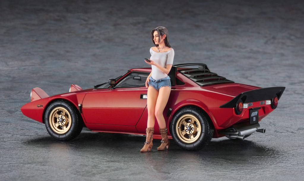 Hasegawa Lancia Stratos HF Stradale Girls Figur Kunststoffmodell 20543 1/24 mit italienischer