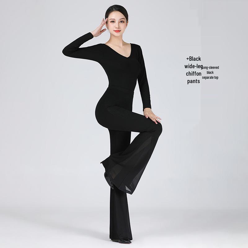 Women's Slim-fit Elegant Dance Practice Suit - Fashion Show and Etiquette Training Set
