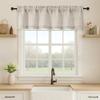 OVZME Valance for Windows, Light Filtering Faux Linen Textured Small Short Valance Kitchen Curtain, Dual Rod Pocket Top Short Window Curtain for