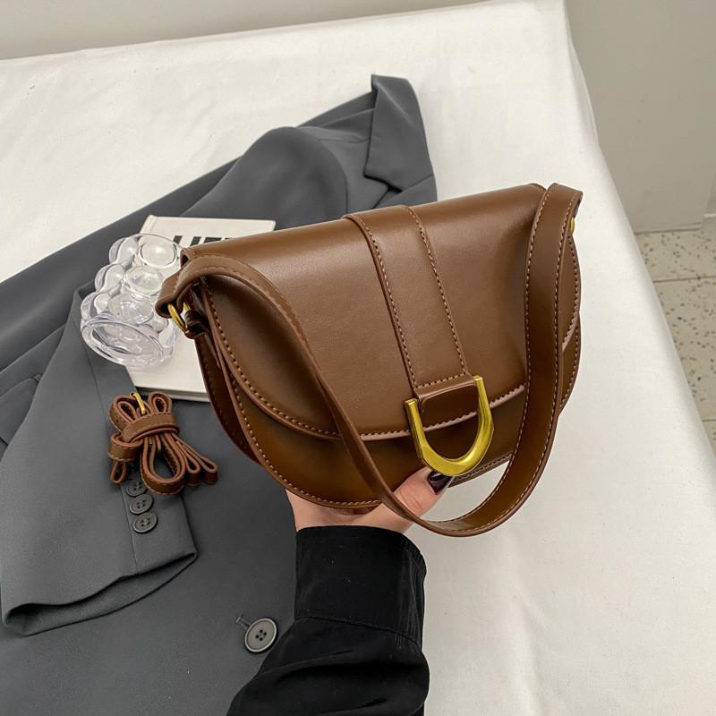 Trendy Cross-border Style Women s Underarm Bag 2023 New Vintage High-end Saddle Bag Crossbody Shoulder Bag коричневый