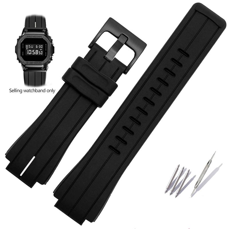 Silicone Watchband For Casio G-SHOCK GA2100 GA-2100 GM2100 DW5600 DW6900 Modified Black Rubber Sports Waterproof Strap 16mm