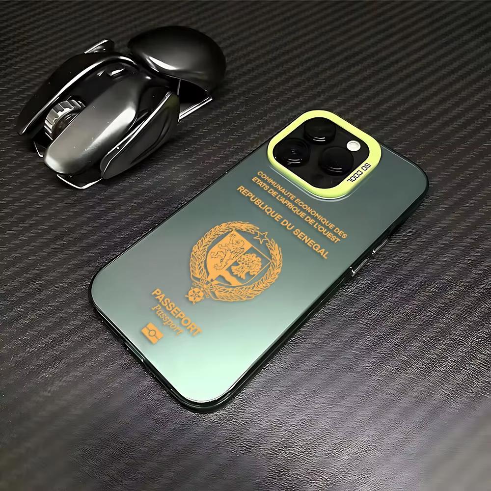 Senegal Passport Pattern Phone Case For iPhone 17 Air 16e 16 Pro Max 15 14 Plus 13 12 Mini 11 Pro Shockproof Silicone Back Cover