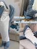 Adult Shark Pajamas Blanket Onesie: Cute, Super Soft Flannel, Wearable & Anti-Kick Sleeping Bag