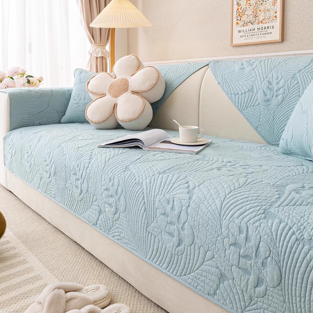 Sofa cushion 2025 new French pastoral style four-season universal non-slip straight row seat cushion advanced leather sofa