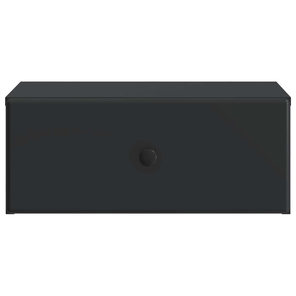 Wall Mounted Nightstand Black 49 X 34.5 X 20 Cm