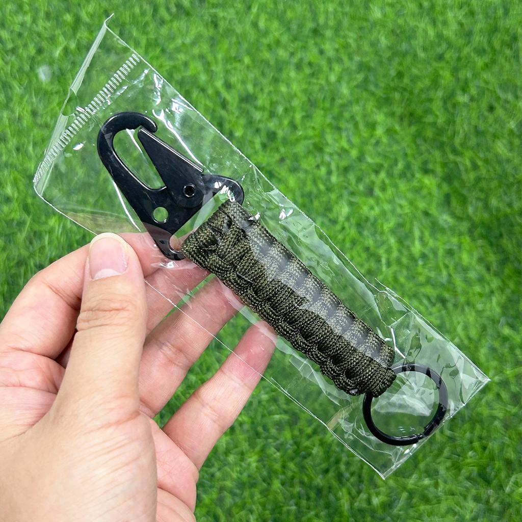 Emergency Carabiner Keychain, Outdoor Paracord Beetle Key Ring, Handmade Climbing Gear for Hiking Survival Kit, Eagle Hook Accessories