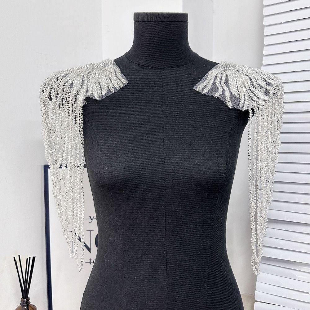 2Pcs DIY Sewing Patch Sequin Shoulder Ornaments Shoulder Applique  Fashion Accessories