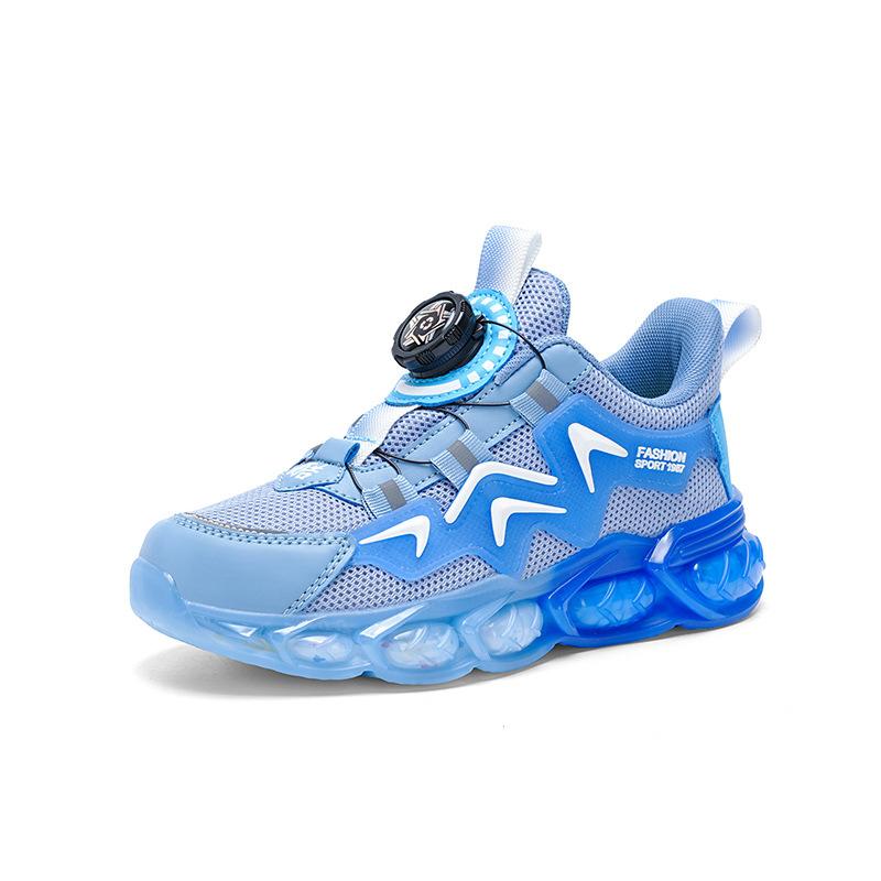 Fashion New Children's Casual Shoes Breathable Mesh PU Leather School Sports Shoes Lightweight Fashionable Wear-Resistant Running Shoes