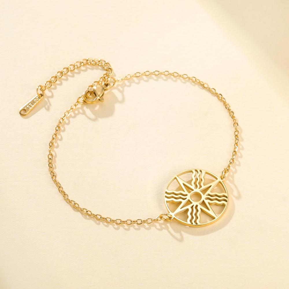 Dawapara Assyrian Star Bracelet Ancient Sumerian Sun Symbol Star of Shamash Charm Stainless Steel Mesopotamian Jewelry