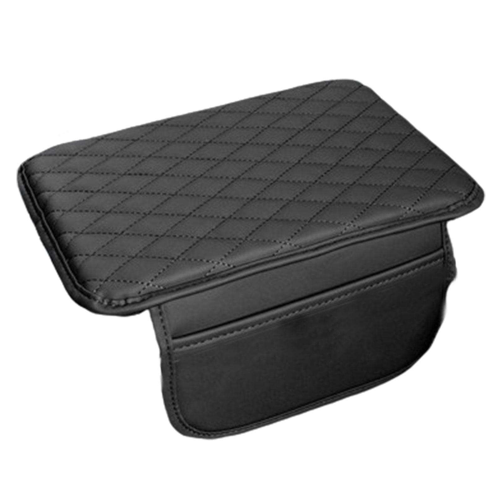 

Подлокотник автомобиля из искусственной кожи с сумкой для хранения, центральная консоль, автомобильный подлокотник, чехол для ящика для хранения, подушка для защиты подлокотника чёрный