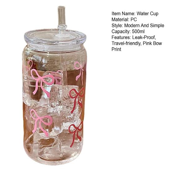 Wasserbecher Niedliche Schleifendrucke Mason Jar Geformte Wasserflasche