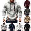 Hanoră sport casual pentru bărbați Hanoră cu glugă Cardigan Fermoar Hanoră cu buzunare multiple