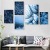 Nordic Simple Wall Art Blue Plant Leaf Dandelion Succulent HD Canvas Painting Home Living Room Bedroom Decorative