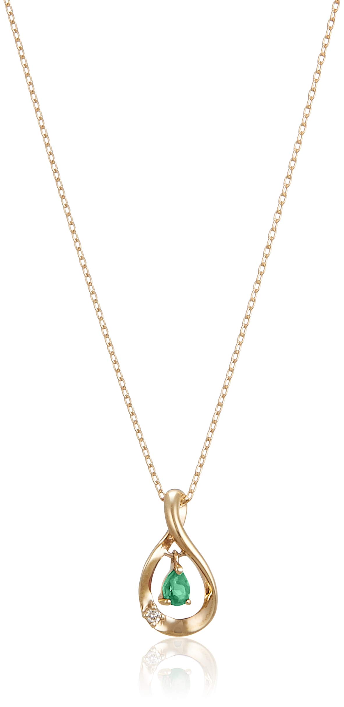 

WISP K10 yellow gold birthday pendant emerald FPCWP 21668 necklace, зелений