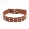 Cool Punk Studded Spiked Dog Collar Adjustable Faux Leather Collar With Metal D‑Ring For Medium Large Dogs Walking Party