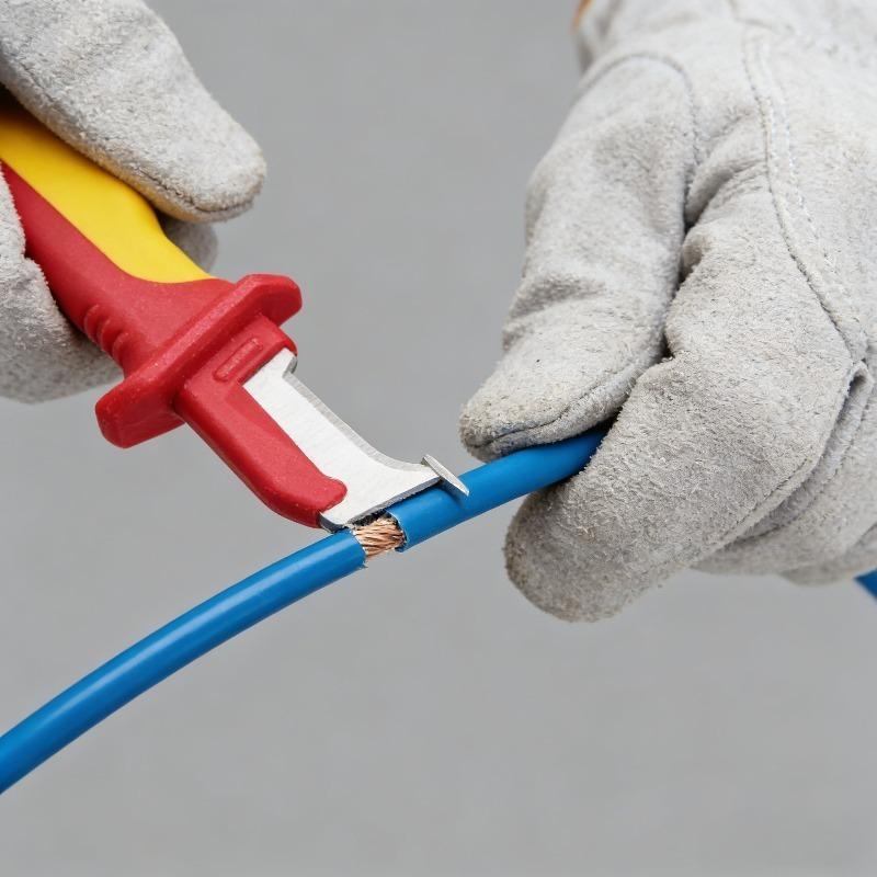 Electrician Knife Insulated Cable Stripping Snips Straight Curved Hook Fixed Blade Wire Stripper Peeling Hand Tool