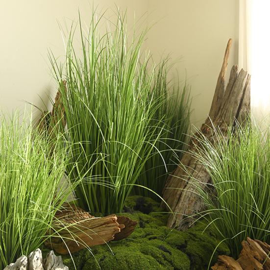 2Pcs Simulated Plants Fake Grass for Handicrafts Artificial Green Plant Stems Realistic Decoration for Home Office Weddings Parties Indoor Outdoor