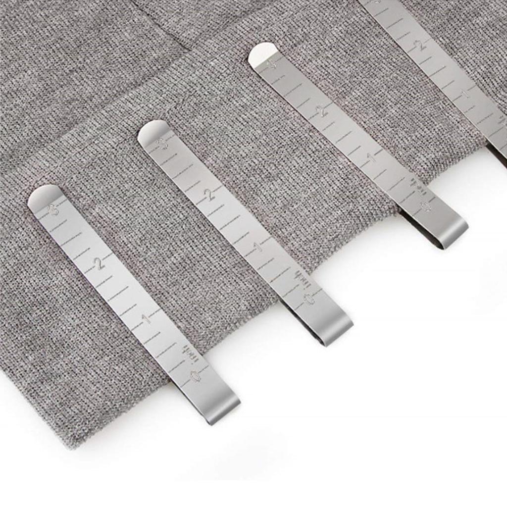 Set of 5 Ruled Hemming Clips 3 Inch Sewing Clips Quilting Marking Accessories for Fabric Binding Hemming Machine Sewing