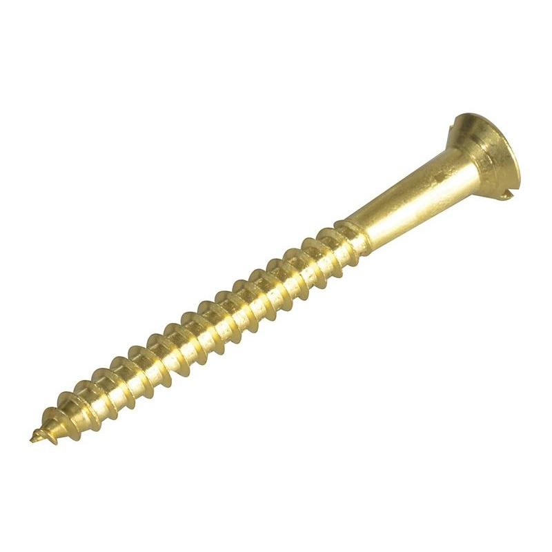 Forgefix Wood Screws, Slotted, Csk, Brass