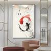 Vintage Style Ink Painting Buddha Mural Art Oil Painting Nordic Canvas Painting Poster Living Room Decorative Painting