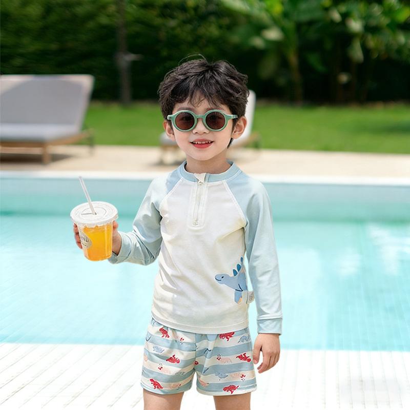 Boys Quick Dry Swim Trunks Set Professional Summer Beach Training Vacation Comfortable Medium Large Kids Swimming Suit 90