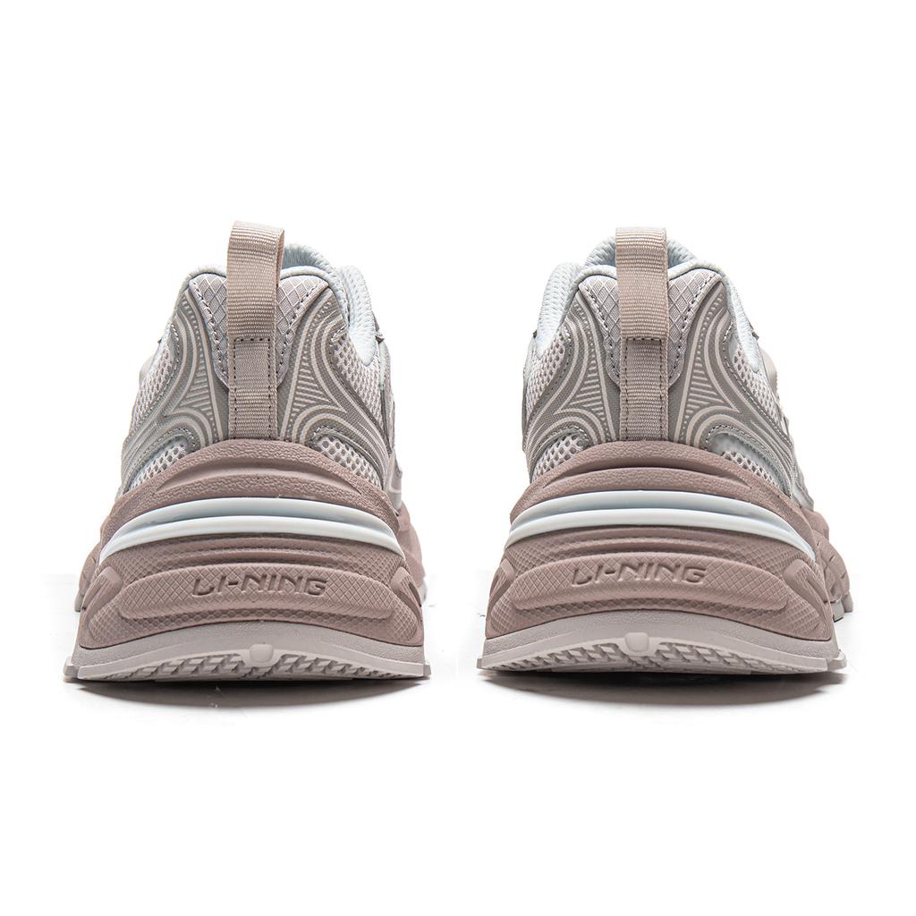 Li Ning Wind Collection Cushioning Slip Resistant Abrasion Resistant Support Low top Casual Shoes Women's Silver Gray AGLW004-3