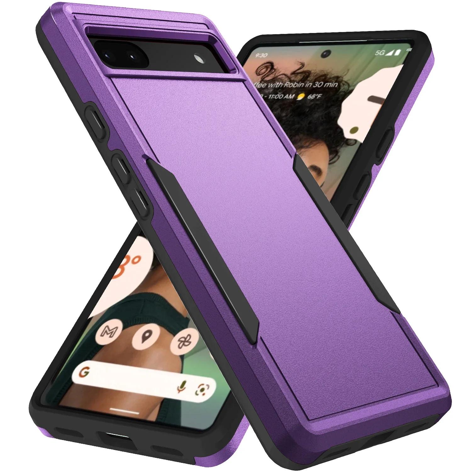 

Hybrid Heavy Duty Armor Case для Google Pixel 9 9 Pro 8 8A 6A 7A 7 Pro Otter Case Box Протиударний військовий жорсткий повний захисний чохол for Pixel 9 фіолетовий