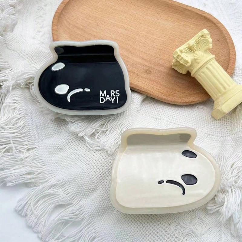 1pc Halloween Cute Ghost Hairpin Female Back of Head Cross Hair Shark Clip High End Hair Accessory