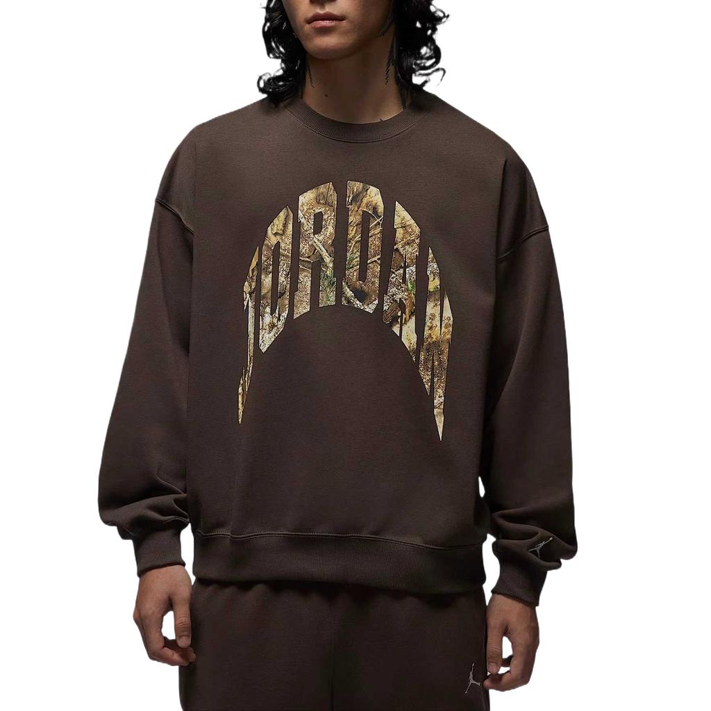 Jordan Brooklyn Realtree Simple Solid Color Letter Crewneck Sweatshirt Men Sweatshirt Baroque-Brown Sail IM6305237