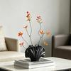 Ceramic Ginkgo Leaf Flower Vase, Artistic Leaf Shape Floral Container, Decorative Vase for Home Office Living Room Table Centerpiece