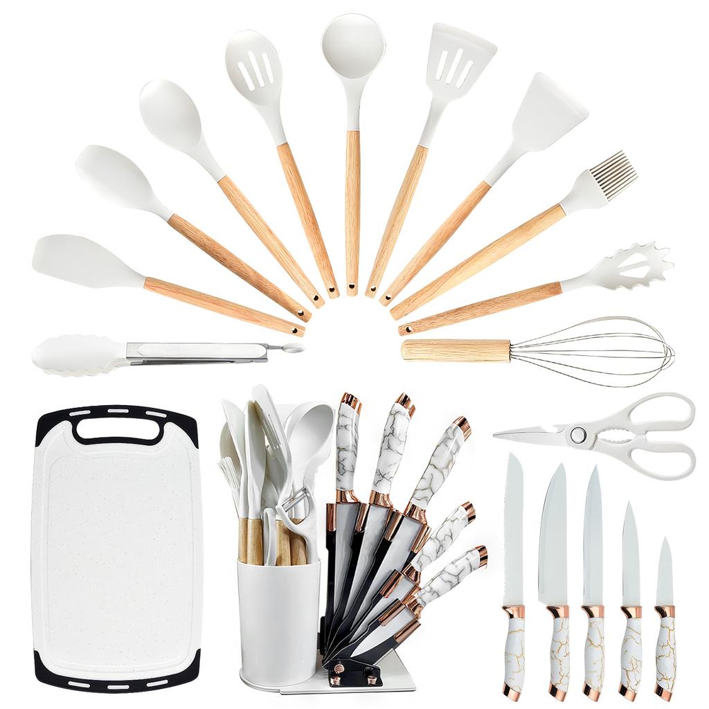 Silicone Cooking Utensils Set 446 Fahrenheit Degrees Heat Resistant Kitchen Utensils Turner Spatula