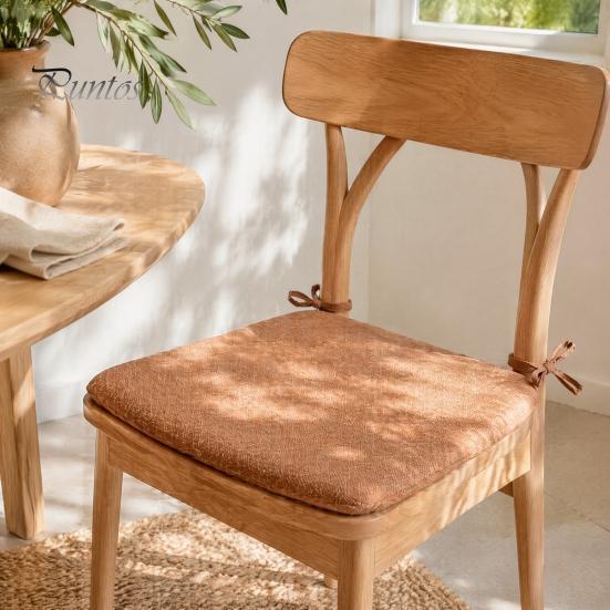Natural Texture Seat Cushion Office Chair with Ties, Ultra Soft Square Cushion, 15.75"x15.75" for Breathable Washable Pad Dining Chair, Home